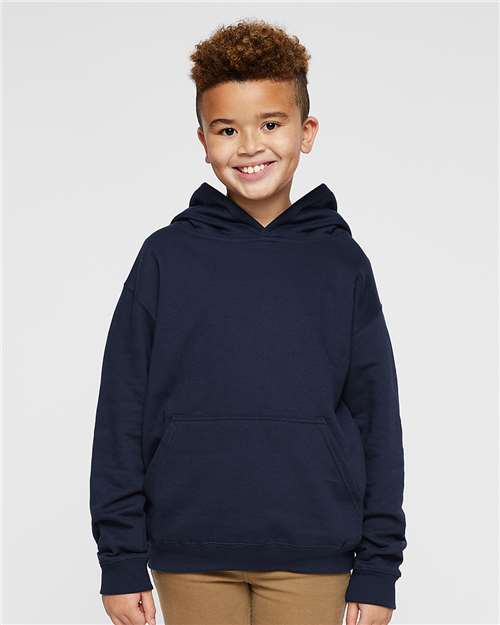 LAT 2296 Youth Hoodie Sweatshirt - Navy - model front