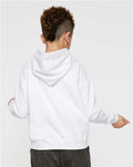 LAT 2296 Youth Hoodie Sweatshirt - White - model back