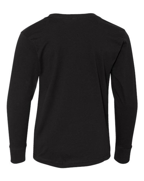 LAT 6201 Youth Fine Jersey Long Sleeve Tee - Black - back