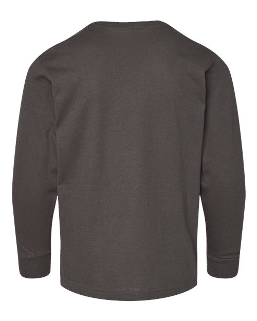 LAT 6201 Youth Fine Jersey Long Sleeve Tee - Charcoal - back