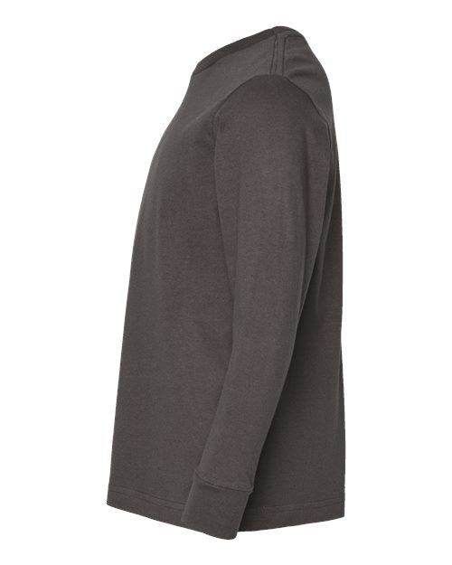 LAT 6201 Youth Fine Jersey Long Sleeve Tee - Charcoal - side