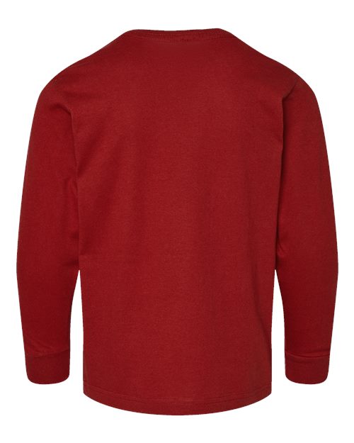 LAT 6201 Youth Fine Jersey Long Sleeve Tee - Garnet - back