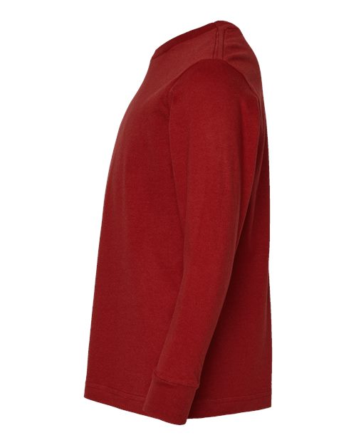 LAT 6201 Youth Fine Jersey Long Sleeve Tee - Garnet - side
