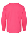 LAT 6201 Youth Fine Jersey Long Sleeve Tee - Hot Pink - back