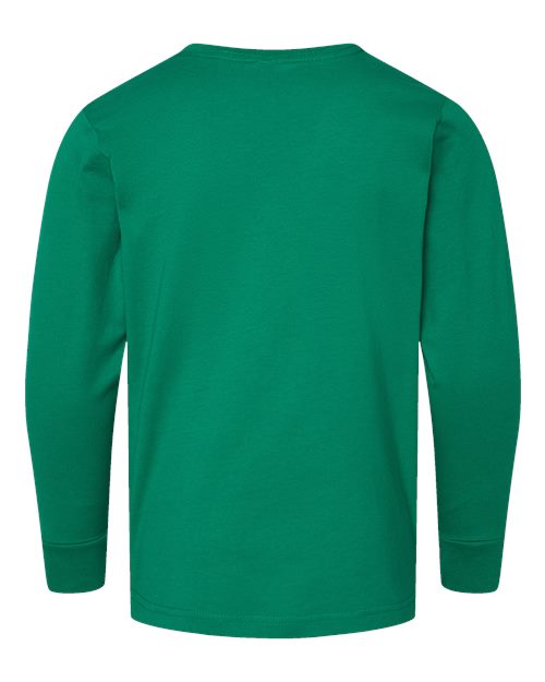 LAT 6201 Youth Fine Jersey Long Sleeve Tee - Kelly - back