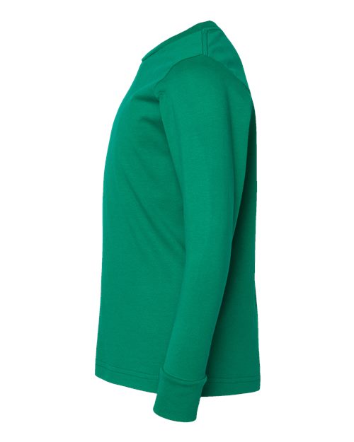 LAT 6201 Youth Fine Jersey Long Sleeve Tee - Kelly - side