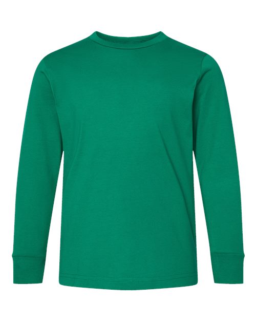 LAT 6201 Youth Fine Jersey Long Sleeve Tee - Kelly - front