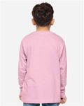 LAT 6201 Youth Fine Jersey Long Sleeve Tee - Pink - model back