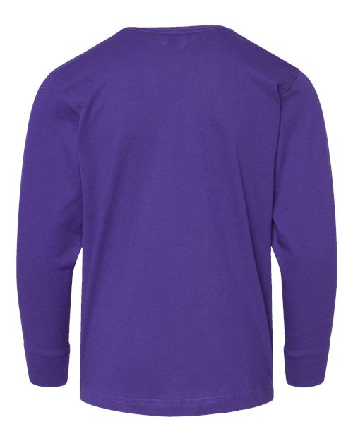 LAT 6201 Youth Fine Jersey Long Sleeve Tee - Purple - back