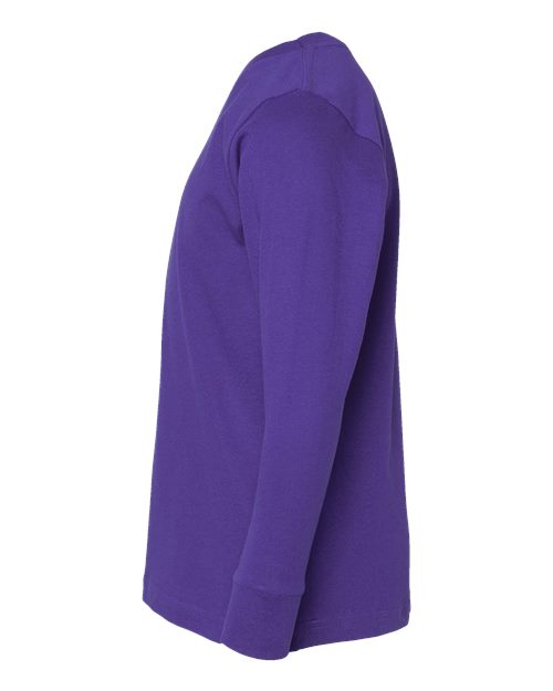 LAT 6201 Youth Fine Jersey Long Sleeve Tee - Purple - side