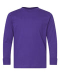 LAT 6201 Youth Fine Jersey Long Sleeve Tee - Purple - front