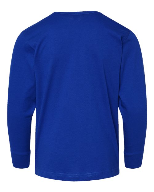LAT 6201 Youth Fine Jersey Long Sleeve Tee - Royal - back