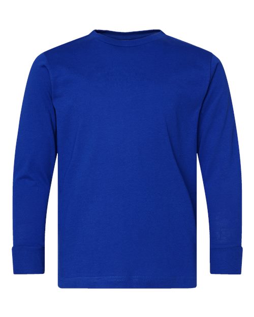 LAT 6201 Youth Fine Jersey Long Sleeve Tee - Royal - front