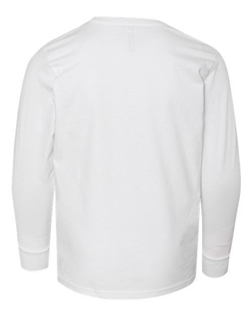 LAT 6201 Youth Fine Jersey Long Sleeve Tee - White - back
