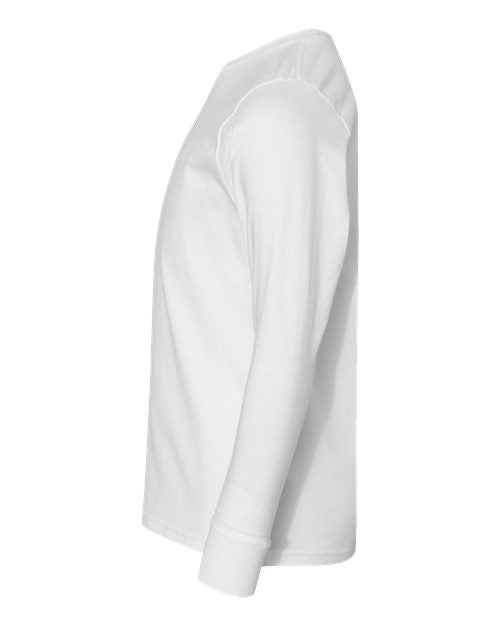 LAT 6201 Youth Fine Jersey Long Sleeve Tee - White - side