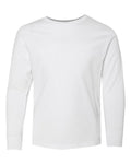 LAT 6201 Youth Fine Jersey Long Sleeve Tee - White - front