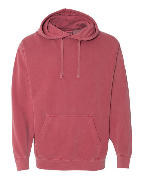 Comfort Colors 1567 Garment-Dyed Hooded Sweatshirt - Crimson - front