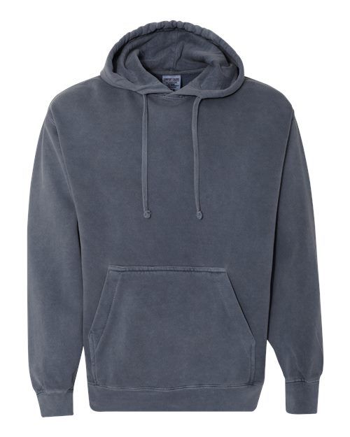 Comfort Colors 1567 Garment-Dyed Hooded Sweatshirt - Denim - front