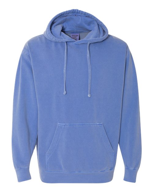 Comfort Colors 1567 Garment-Dyed Hooded Sweatshirt - Flo Blue - front