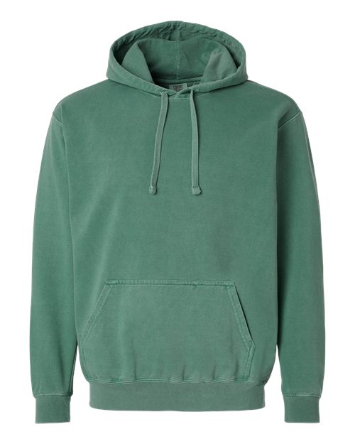 Comfort Colors 1567 Garment-Dyed Hooded Sweatshirt - Light Green - flat front