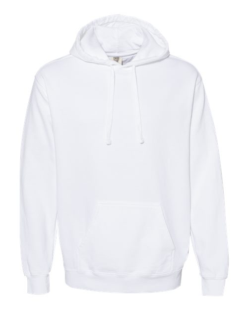 Comfort Colors 1567 Garment-Dyed Hooded Sweatshirt - White - front