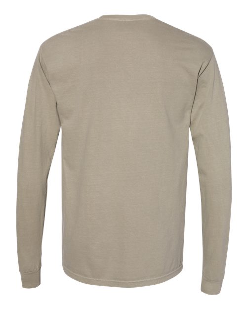 Comfort Colors 6014 Garment-Dyed Heavyweight Long Sleeve T-Shirt - Sandstone - back