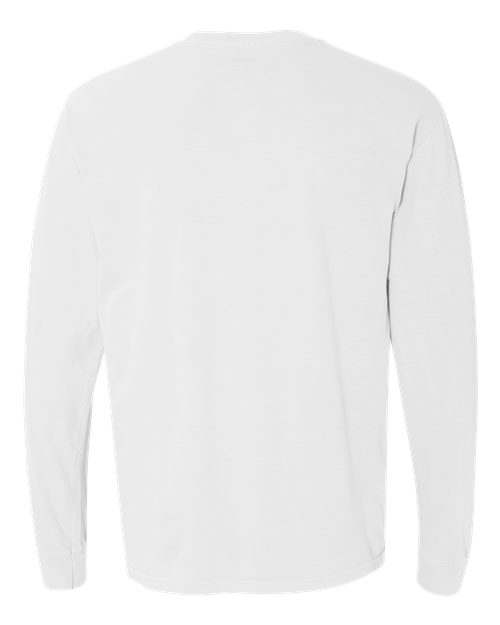 Comfort Colors 6014 Garment-Dyed Heavyweight Long Sleeve T-Shirt - White - back