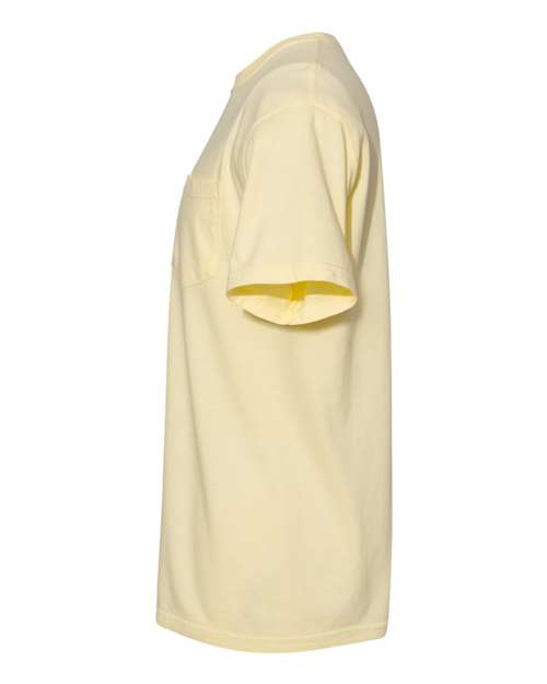 Comfort Colors 6030 Unisex Garment-Dyed Heavyweight Pocket T-Shirt - Banana - side