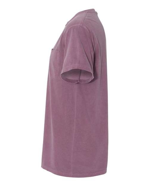 Comfort Colors 6030 Unisex Garment-Dyed Heavyweight Pocket T-Shirt - Berry - side