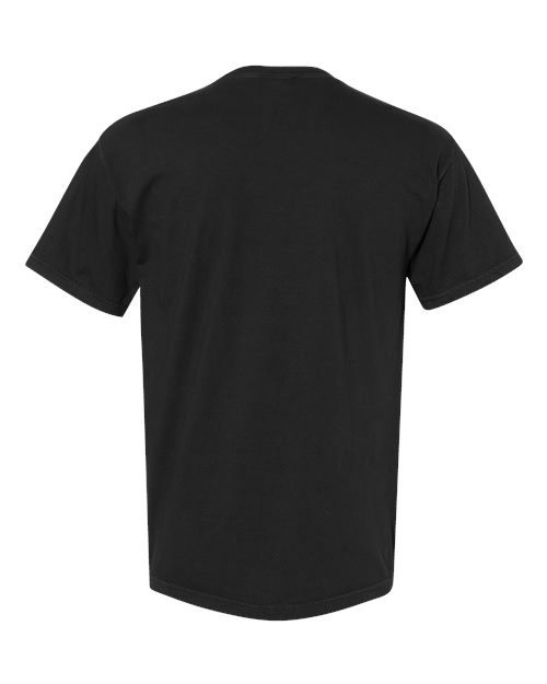 Comfort Colors 6030 Unisex Garment-Dyed Heavyweight Pocket T-Shirt - Black - back
