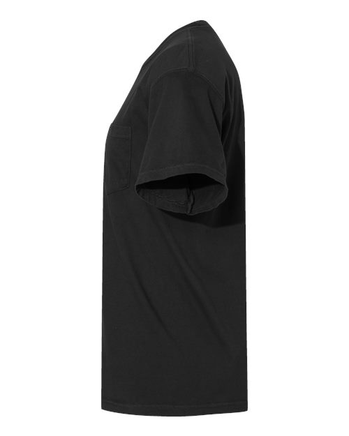 Comfort Colors 6030 Unisex Garment-Dyed Heavyweight Pocket T-Shirt - Black - side