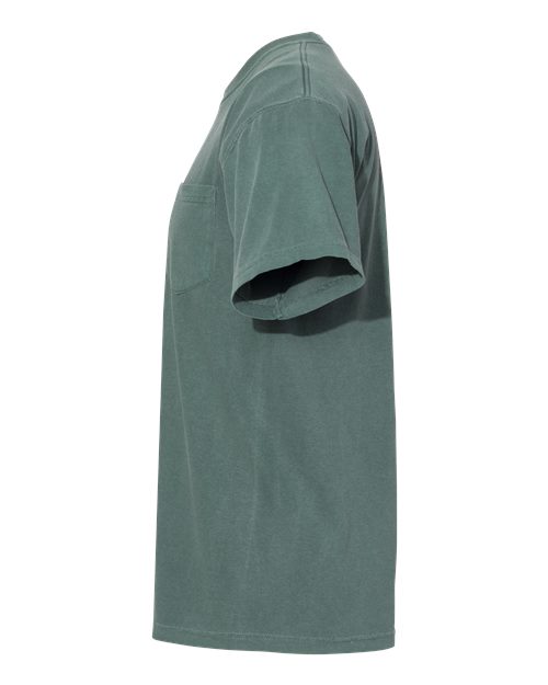Comfort Colors 6030 Unisex Garment-Dyed Heavyweight Pocket T-Shirt - Blue Spruce - side