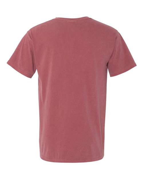 Comfort Colors 6030 Unisex Garment-Dyed Heavyweight Pocket T-Shirt - Brick - back
