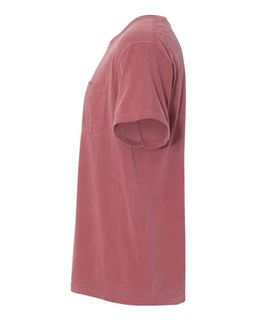 Comfort Colors 6030 Unisex Garment-Dyed Heavyweight Pocket T-Shirt - Brick - side