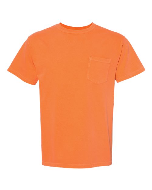 Comfort Colors 6030 Unisex Garment-Dyed Heavyweight Pocket T-Shirt - Burnt Orange - front