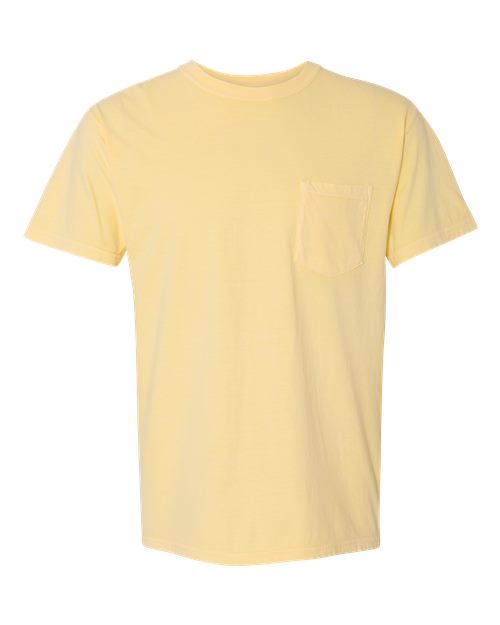 Comfort Colors 6030 Unisex Garment-Dyed Heavyweight Pocket T-Shirt - Butter - front