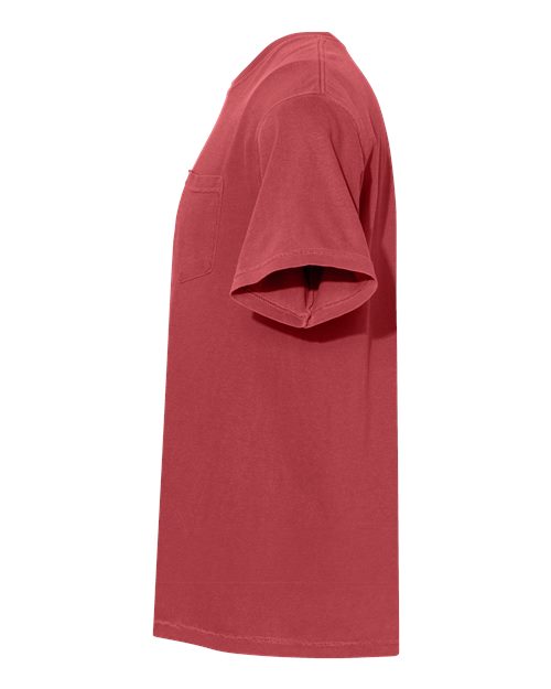 Comfort Colors 6030 Unisex Garment-Dyed Heavyweight Pocket T-Shirt - Chili - side