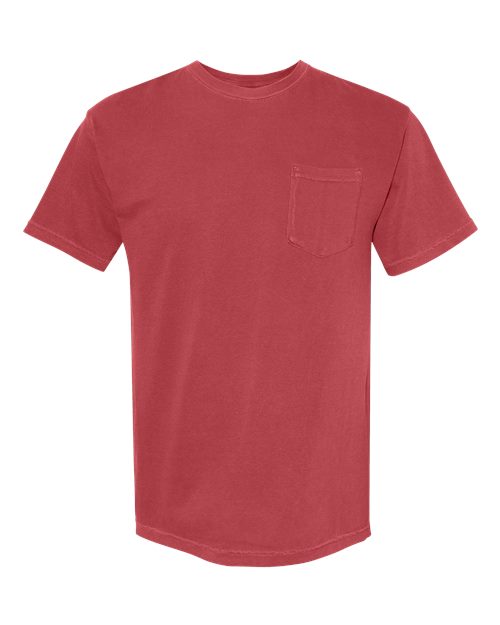 Comfort Colors 6030 Unisex Garment-Dyed Heavyweight Pocket T-Shirt - Chili - front