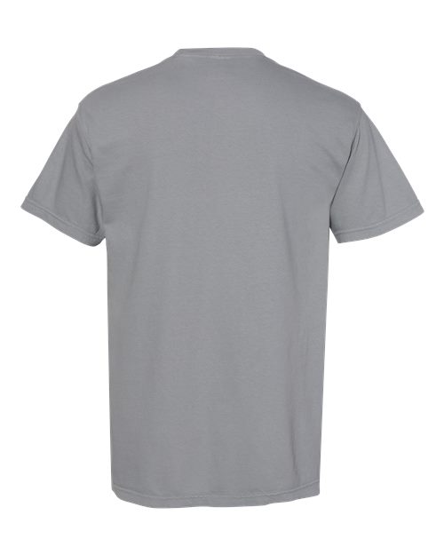 Comfort Colors 6030 Unisex Garment-Dyed Heavyweight Pocket T-Shirt - Granite - back