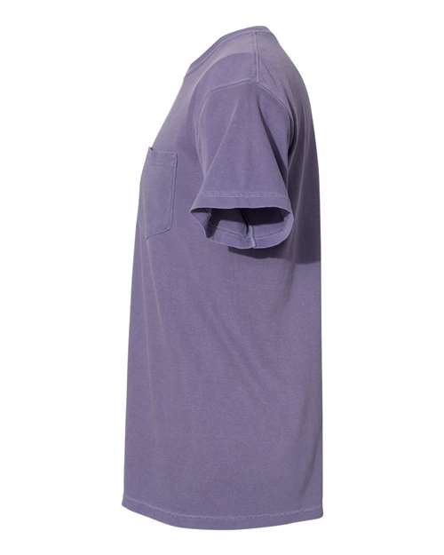 Comfort Colors 6030 Unisex Garment-Dyed Heavyweight Pocket T-Shirt - Grape - side