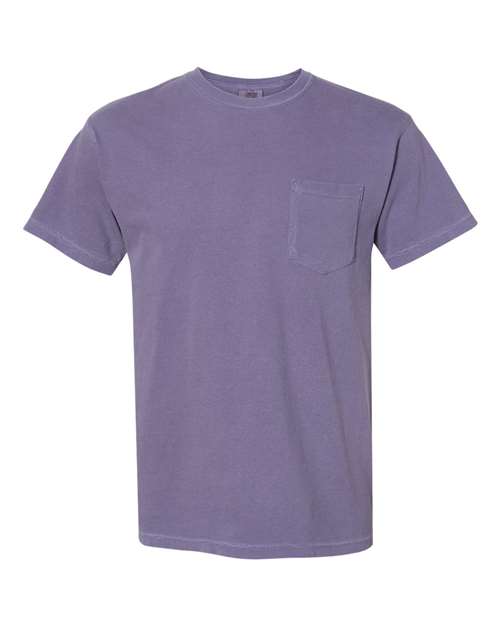 Comfort Colors 6030 Unisex Garment-Dyed Heavyweight Pocket T-Shirt - Grape - front