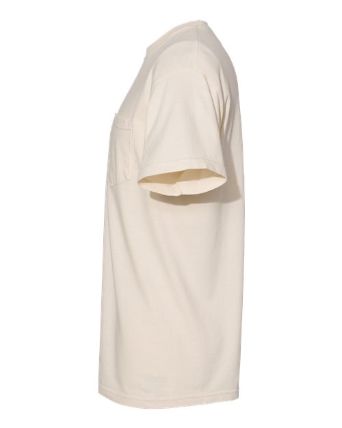 Comfort Colors 6030 Unisex Garment-Dyed Heavyweight Pocket T-Shirt - Ivory - side