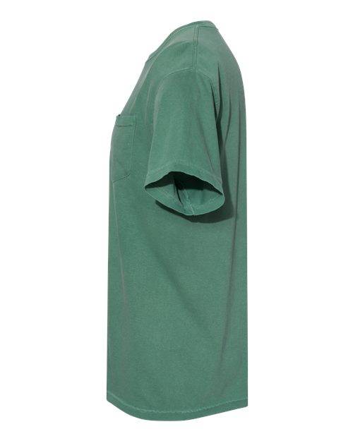 Comfort Colors 6030 Unisex Garment-Dyed Heavyweight Pocket T-Shirt - Light Green - side