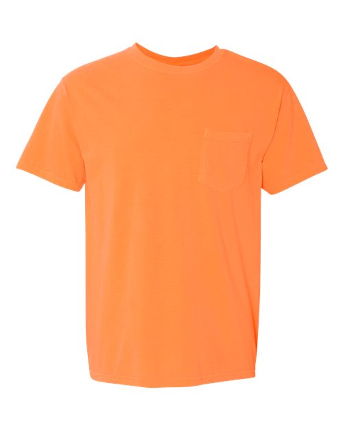 Comfort Colors 6030 Unisex Garment-Dyed Heavyweight Pocket T-Shirt - Melon - front
