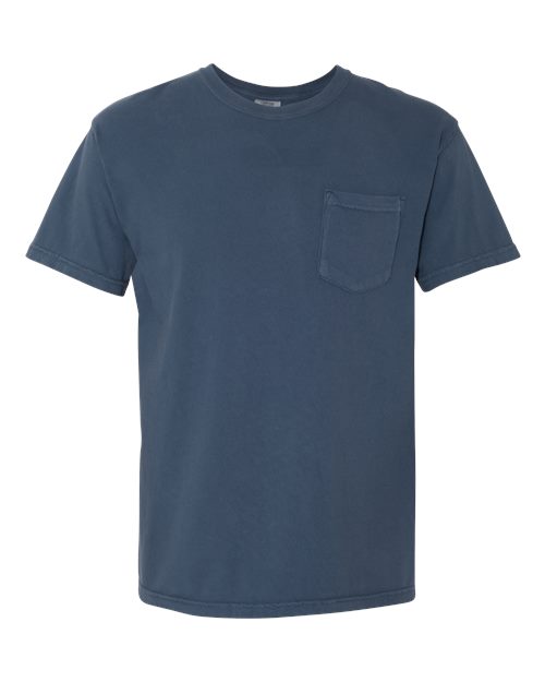 Comfort Colors 6030 Unisex Garment-Dyed Heavyweight Pocket T-Shirt - Midnight - front