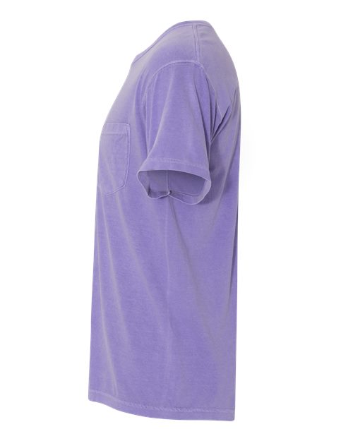Comfort Colors 6030 Unisex Garment-Dyed Heavyweight Pocket T-Shirt - Violet - side