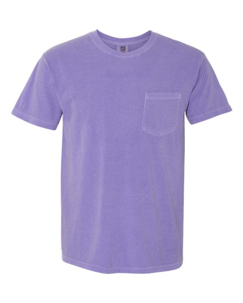 Comfort Colors 6030 Unisex Garment-Dyed Heavyweight Pocket T-Shirt - Violet - front