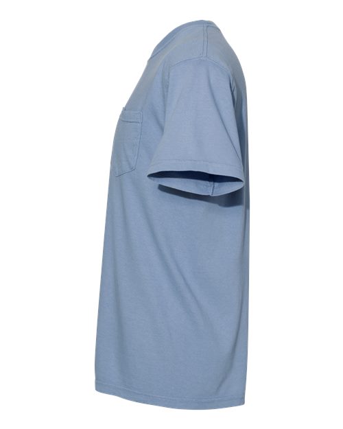 Comfort Colors 6030 Unisex Garment-Dyed Heavyweight Pocket T-Shirt - Washed Denim - side
