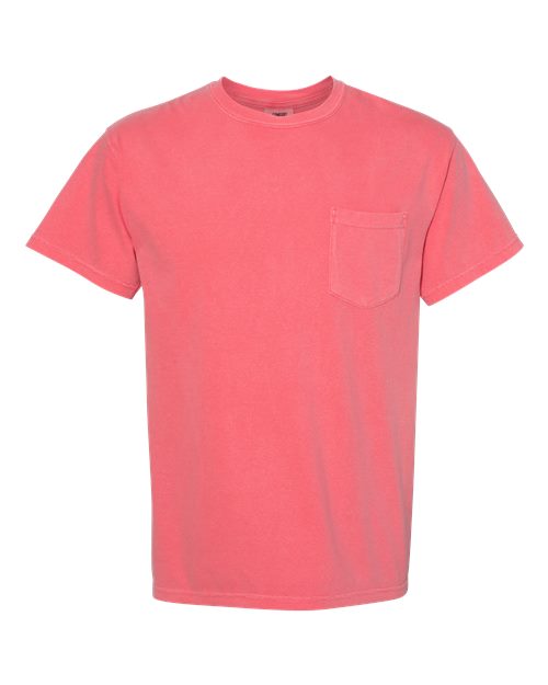 Comfort Colors 6030 Unisex Garment-Dyed Heavyweight Pocket T-Shirt - Watermelon - front