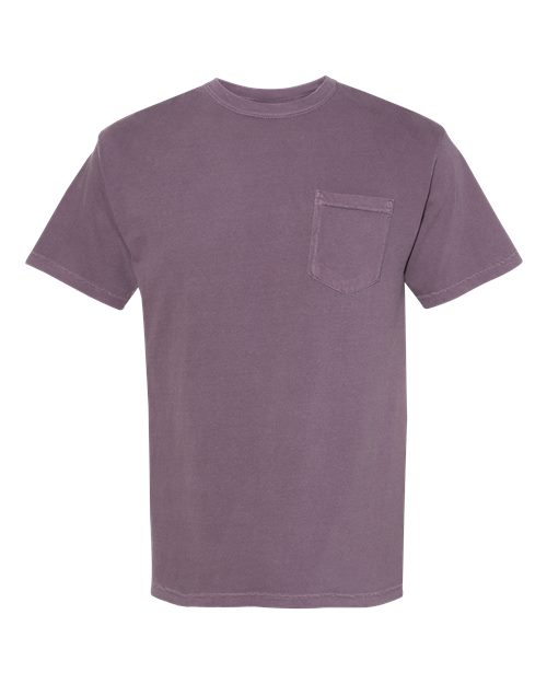 Comfort Colors 6030 Unisex Garment-Dyed Heavyweight Pocket T-Shirt - Wine - front